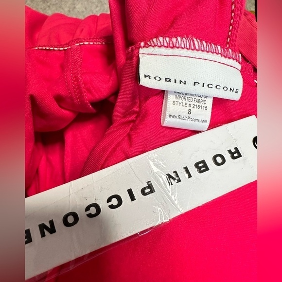 One Piece Swimsuit Pink and Orange Robin Piccone Hi Cut Cheeky Plunge 3425 Tags - Picture 2 of 12